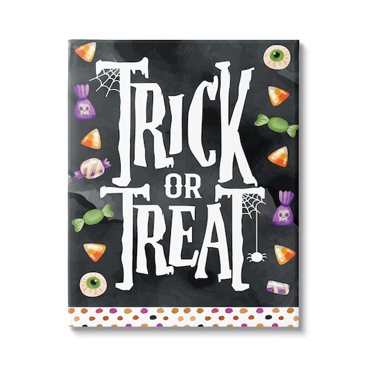 Stupell Industries Trick Or Treat Halloween Candy Canvas Wall Art